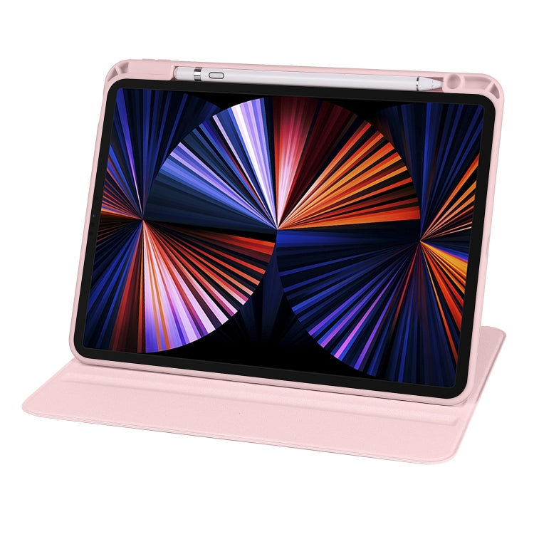 For iPad Pro 13 2024 Acrylic 360 Degree Rotation Holder Leather Tablet Case(Sand Pink) - iPad Pro 13 2024 Cases by PMC Jewellery | Online Shopping South Africa | PMC Jewellery | Buy Now Pay Later Mobicred