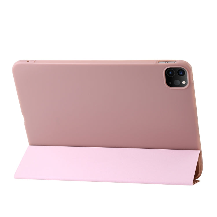 For iPad Pro 13 2024 Three-fold Holder Flip Tablet Leather Case(Rose Gold) - iPad Pro 13 2024 Cases by PMC Jewellery | Online Shopping South Africa | PMC Jewellery | Buy Now Pay Later Mobicred