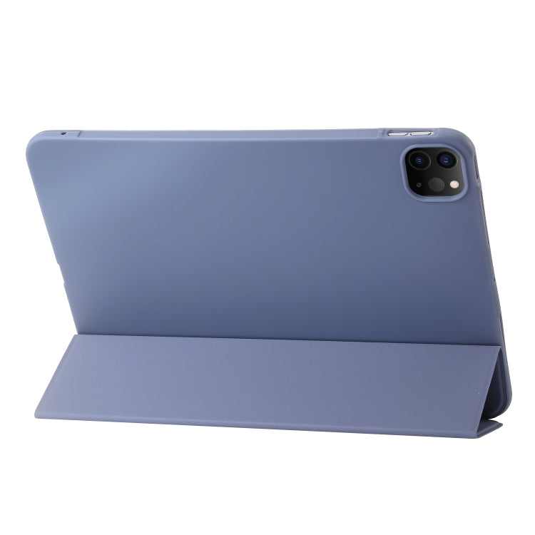 For iPad Pro 13 2024 Three-fold Holder Flip Tablet Leather Case(Purple) - iPad Pro 13 2024 Cases by PMC TechLife | Online Shopping South Africa | PMC TechLife | Buy Now Pay Later Mobicred