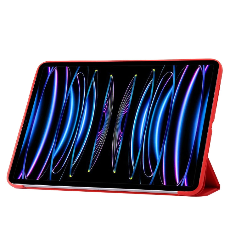 For iPad Pro 13 2024 Three-fold Holder Flip Tablet Leather Case(Red) - iPad Pro 13 2024 Cases by PMC TechLife | Online Shopping South Africa | PMC TechLife | Buy Now Pay Later Mobicred