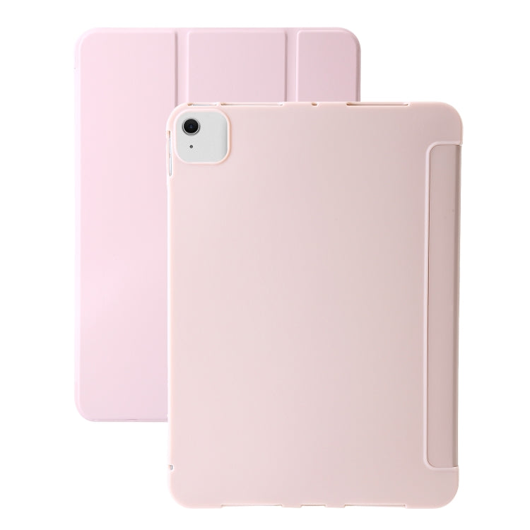 For iPad Air 13 2024 Three-fold Holder Flip Tablet Leather Case(Light Pink) - iPad Air 13 2024 Cases by PMC Jewellery | Online Shopping South Africa | PMC Jewellery | Buy Now Pay Later Mobicred