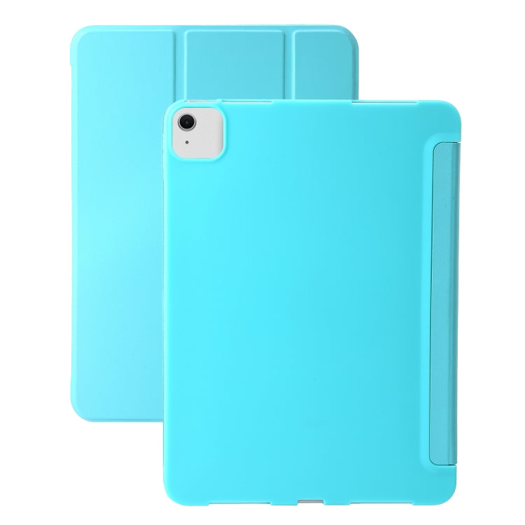 For iPad Air 11 2025 / 2024 Three-fold Holder Flip Tablet Leather Case(Mint Blue) - iPad Air 11 2025 / 2024 Cases by PMC Jewellery | Online Shopping South Africa | PMC Jewellery | Buy Now Pay Later Mobicred