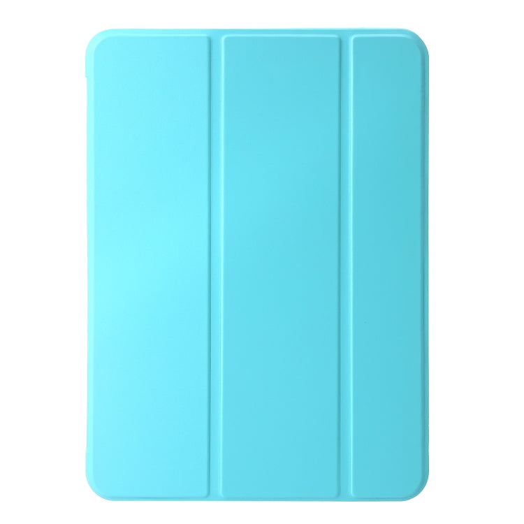 For iPad Air 11 2025 / 2024 Three-fold Holder Flip Tablet Leather Case(Mint Blue) - iPad Air 11 2025 / 2024 Cases by PMC Jewellery | Online Shopping South Africa | PMC Jewellery | Buy Now Pay Later Mobicred