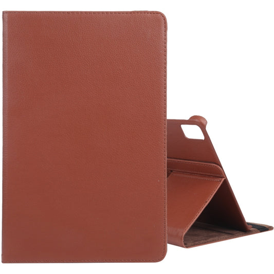 For iPad Air 13 2024 360 Degree Rotation Litchi Texture Leather Tablet Case with Holder(Brown) - iPad Air 13 2024 Cases by PMC Jewellery | Online Shopping South Africa | PMC Jewellery | Buy Now Pay Later Mobicred