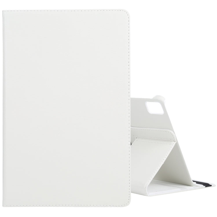For iPad Pro 11 2024 360 Degree Rotation Litchi Texture Leather Tablet Case with Holder(White) - iPad Pro 11 2024 Cases by PMC TechLife | Online Shopping South Africa | PMC TechLife | Buy Now Pay Later Mobicred