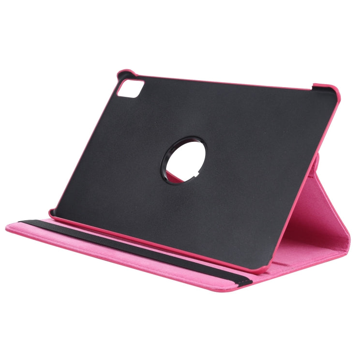 For iPad Pro 11 2024 360 Degree Rotation Litchi Texture Leather Tablet Case with Holder(Rose Red) - iPad Pro 11 2024 Cases by PMC Jewellery | Online Shopping South Africa | PMC Jewellery | Buy Now Pay Later Mobicred