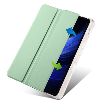 For iPad Air 11 2025 / 2024 3-fold Clear TPU Smart Leather Tablet Case with Pen Slot(Green) - iPad Air 11 2025 / 2024 Cases by PMC Jewellery | Online Shopping South Africa | PMC Jewellery | Buy Now Pay Later Mobicred