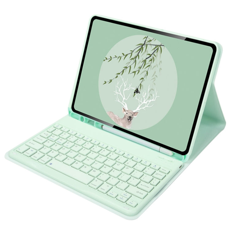 For Xiaomi Pad 5 / Pad 5 Pro 11 inch Round Cap Bluetooth Keyboard Tablet Leather Case with Pen Slot(Green) - Others Keyboard by PMC Jewellery | Online Shopping South Africa | PMC Jewellery | Buy Now Pay Later Mobicred