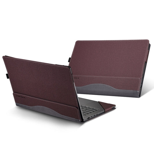 For HP Spectre x360 15-df / 15-ch Leather Laptop Shockproof Protective Case(Wine Red) - Screen & Keyboard Cover by PMC Jewellery | Online Shopping South Africa | PMC Jewellery | Buy Now Pay Later Mobicred