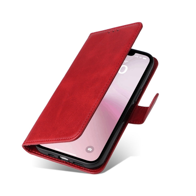 For iPhone 16e Classic Calf Texture Flip Leather Phone Case(Red) - iPhone 16e Cases by PMC TechLife | Online Shopping South Africa | PMC TechLife | Buy Now Pay Later Mobicred