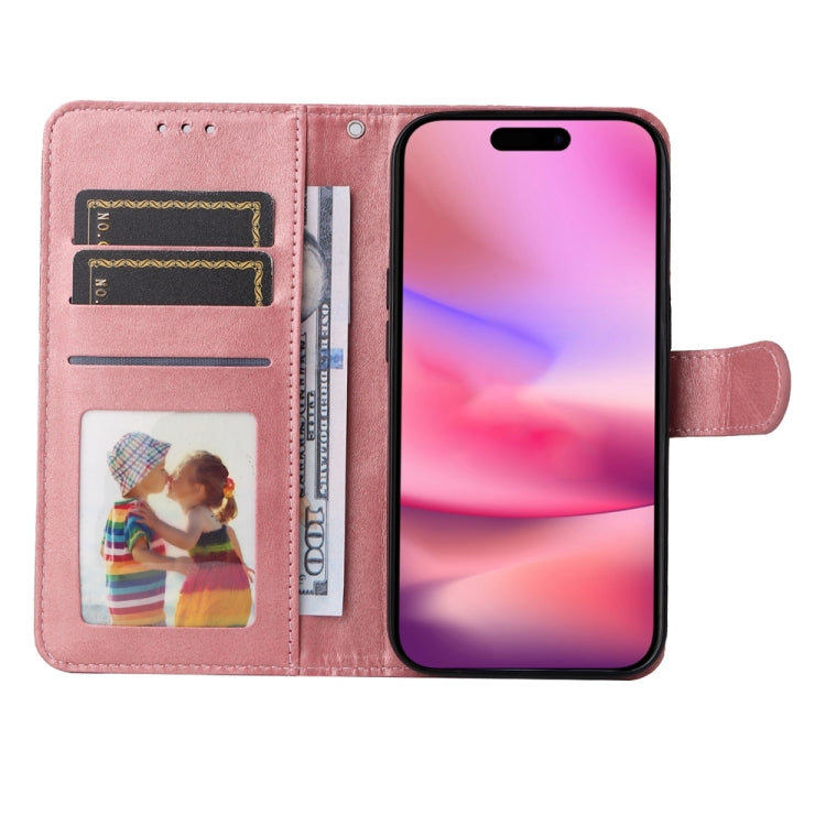 For iPhone 16 Classic Calf Texture Flip Leather Phone Case(Rose Gold) - iPhone 16 Cases by PMC Jewellery | Online Shopping South Africa | PMC Jewellery | Buy Now Pay Later Mobicred