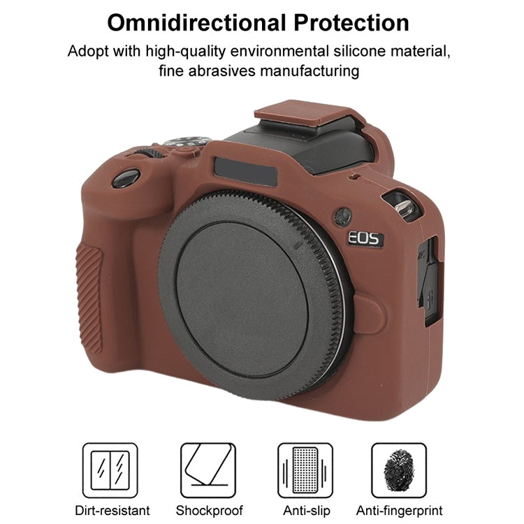 For Canon EOS R100 Glossy Soft Silicone Protective Case(Coffee) - Protective Case by PMC TechLife | Online Shopping South Africa | PMC TechLife | Buy Now Pay Later Mobicred