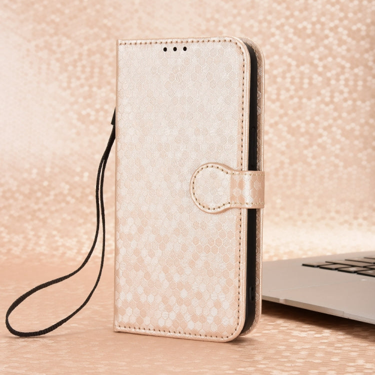 For Huawei Pura 70 Pro / Pro+ Honeycomb Dot Texture Leather Phone Case(Gold) - free shipping - PMC Jewellery - Order now!