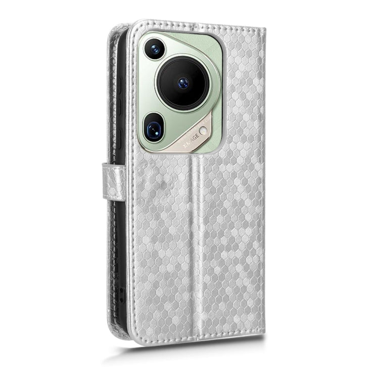 For Huawei Pura 70 Pro / Pro+ Honeycomb Dot Texture Leather Phone Case(Silver) - Huawei Cases by PMC Jewellery | Online Shopping South Africa | PMC Jewellery | Buy Now Pay Later Mobicred