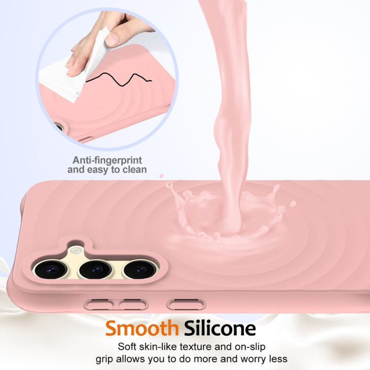 For Samsung Galaxy S25+ 5G Wave Texture MagSafe Magnetic Liquid Silicone Phone Case(Pink) - Galaxy S25+ 5G Cases by PMC Jewellery | Online Shopping South Africa | PMC Jewellery | Buy Now Pay Later Mobicred