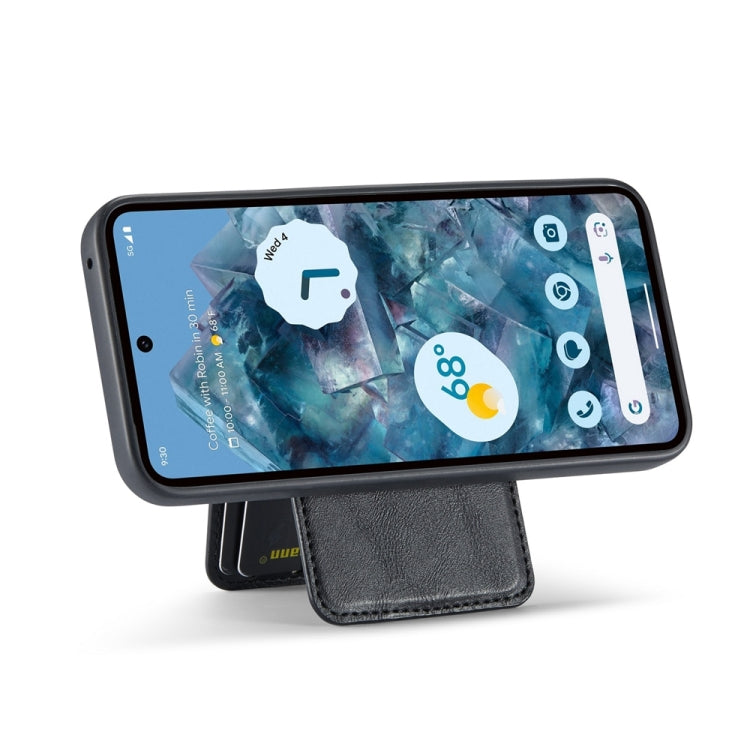 For Google Pixel 9 Fierre Shann Oil Wax Cow Leather Magnetic Card Holder Phone Case(Black) - Google Cases by FIERRE SHANN | Online Shopping South Africa | PMC Jewellery | Buy Now Pay Later Mobicred