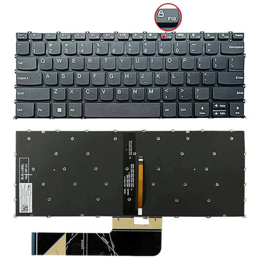 For Lenovo IdeaPad 5 / Yoga Slim 7 Pro  US Version Laptop Backlight Keyboard, F10 Key with Lock Icon(Black) - Lenovo Spare Parts by PMC Jewellery | Online Shopping South Africa | PMC Jewellery | Buy Now Pay Later Mobicred