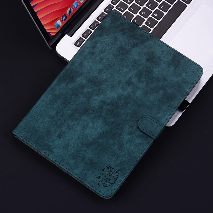 For iPad Air 11 2025 / 2024 Embossed Tiger Pattern Leather Tablet Case(Dark Blue) - iPad Air 11 2025 / 2024 Cases by PMC Jewellery | Online Shopping South Africa | PMC Jewellery | Buy Now Pay Later Mobicred