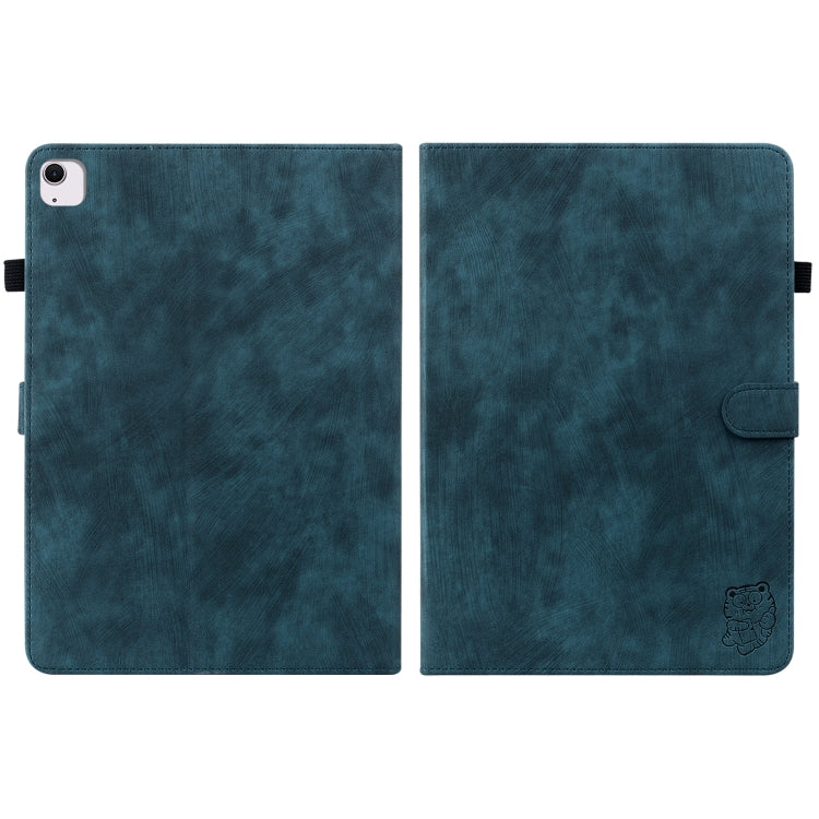 For iPad Air 11 2025 / 2024 Embossed Tiger Pattern Leather Tablet Case(Dark Blue) - iPad Air 11 2025 / 2024 Cases by PMC Jewellery | Online Shopping South Africa | PMC Jewellery | Buy Now Pay Later Mobicred