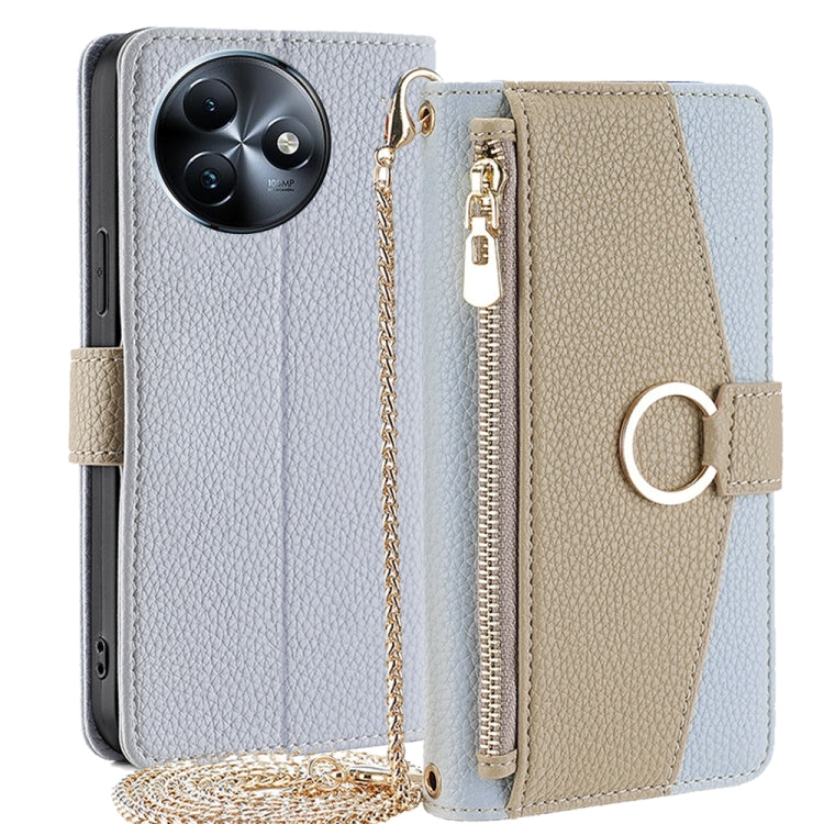 For Itel S24 4G Crossbody Litchi Texture Leather Phone Case(Blue) - More Brand by PMC TechLife | Online Shopping South Africa | PMC TechLife | Buy Now Pay Later Mobicred