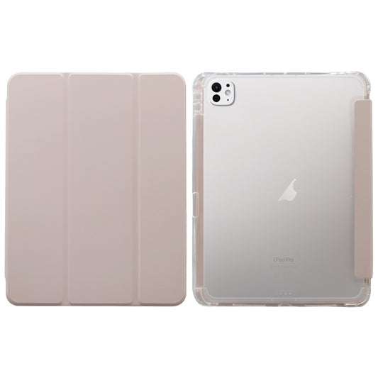 For iPad Pro 11 2024 3-folding Electric Pressed Skin Texture Leather Tablet Case(Light Pink) - iPad Pro 11 2024 Cases by PMC Jewellery | Online Shopping South Africa | PMC Jewellery | Buy Now Pay Later Mobicred