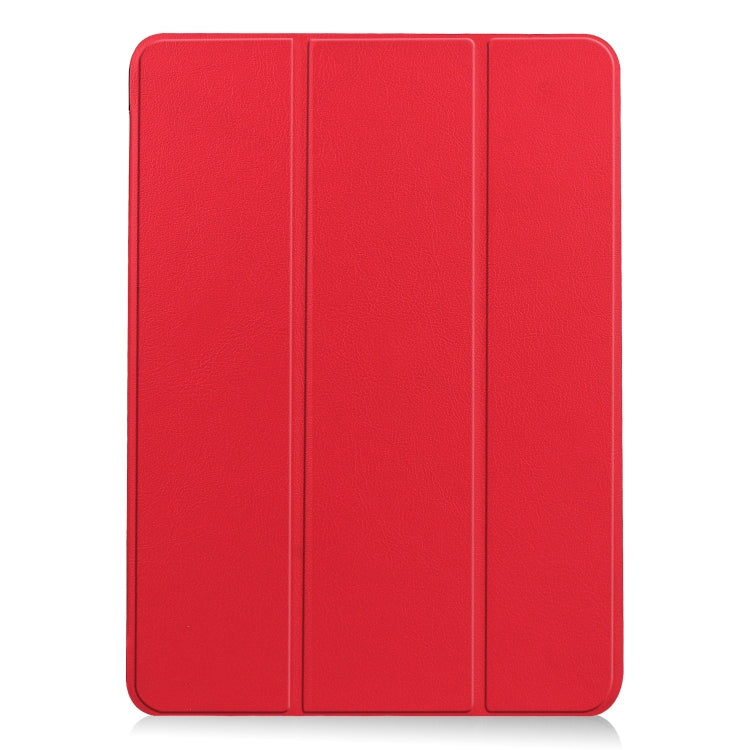 For iPad Air 13 2024 Custer Pure Color 3-Fold Holder Smart Leather Tablet Case(Red) - iPad Air 13 2024 Cases by PMC Jewellery | Online Shopping South Africa | PMC Jewellery | Buy Now Pay Later Mobicred