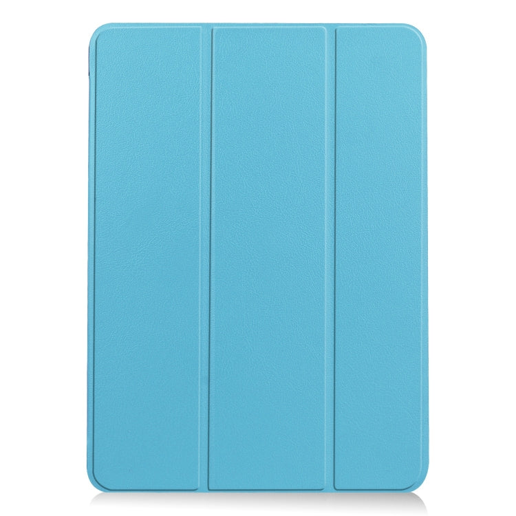 For iPad Air 11 2025 / 2024 Custer Pure Color 3-Fold Holder Smart Leather Tablet Case(Sky Blue) - iPad Air 11 2025 / 2024 Cases by PMC Jewellery | Online Shopping South Africa | PMC Jewellery | Buy Now Pay Later Mobicred