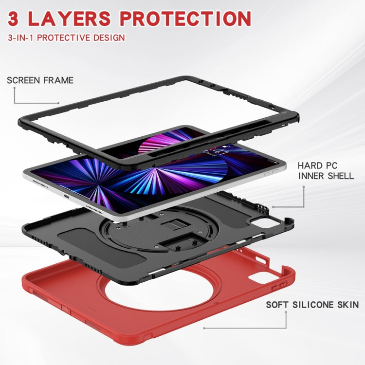 For iPad Pro 11 2024 Spider Wheel Silicone Hybrid PC Tablet Case(Red) - iPad Pro 11 2024 Cases by PMC TechLife | Online Shopping South Africa | PMC TechLife | Buy Now Pay Later Mobicred