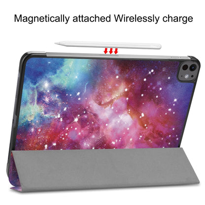 For iPad Pro 13 2024 Custer Painted 3-Fold Holder Smart Leather Tablet Case(Milky Way Nebula) - iPad Pro 13 2024 Cases by PMC Jewellery | Online Shopping South Africa | PMC Jewellery | Buy Now Pay Later Mobicred