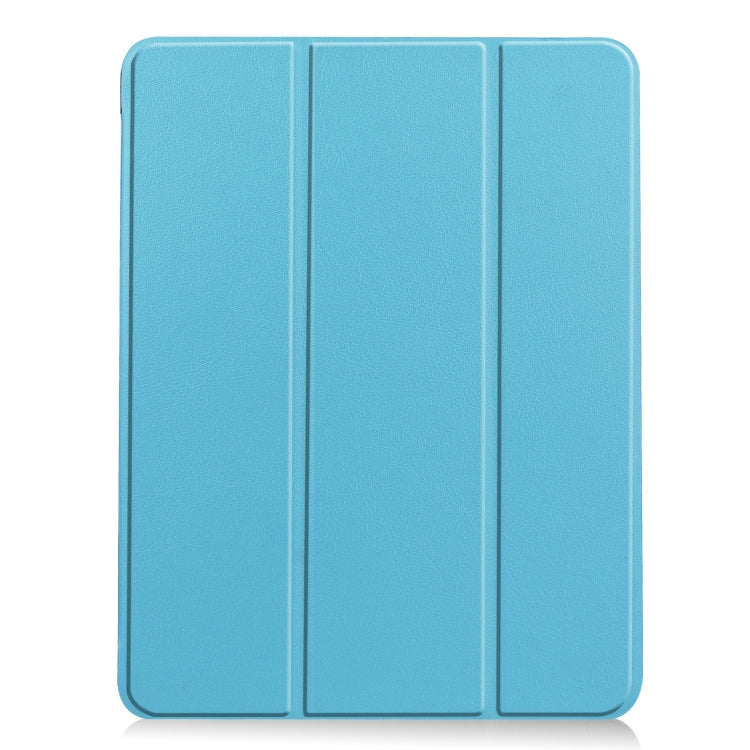 For iPad Air 11 2024 Custer TPU Pure Color 3-Fold Holder Smart Leather Tablet Case(Sky Blue) - iPad Air 11 2024 Cases by PMC Jewellery | Online Shopping South Africa | PMC Jewellery | Buy Now Pay Later Mobicred