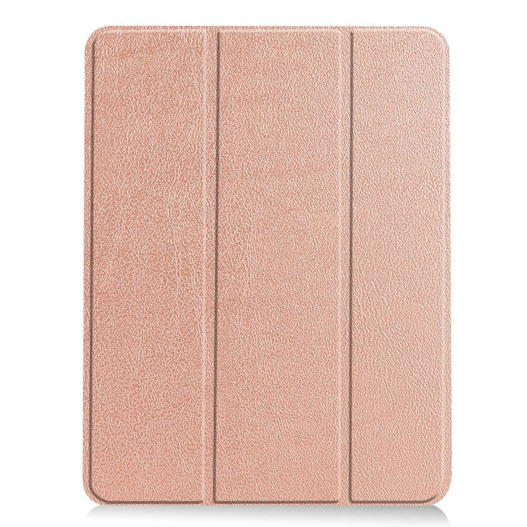 For iPad Air 11 2024 Custer TPU Pure Color 3-Fold Holder Smart Leather Tablet Case(Rose Gold) - iPad Air 11 2024 Cases by PMC Jewellery | Online Shopping South Africa | PMC Jewellery | Buy Now Pay Later Mobicred