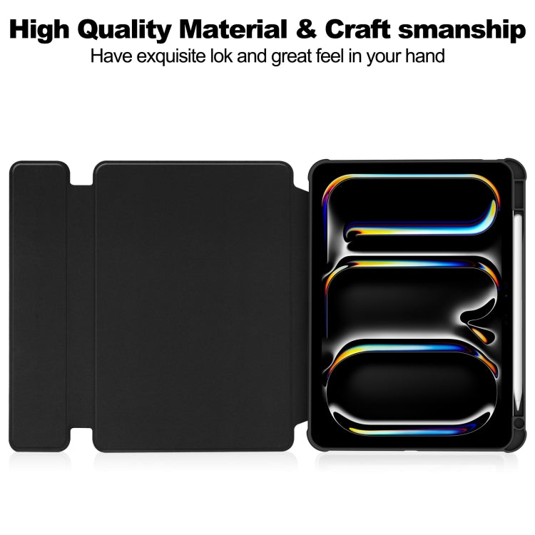 For iPad Pro 13 2024 Transparent Rotation Smart Leather Tablet Case with Keyboard(Black) - iPad Pro 13 2024 Cases by PMC TechLife | Online Shopping South Africa | PMC TechLife | Buy Now Pay Later Mobicred