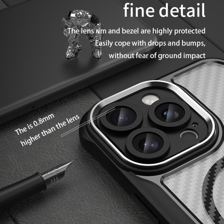 For iPhone 16 Pro Carbon Fiber Texture MagSafe Translucent Phone Case(Black) - iPhone 16 Pro Cases by PMC TechLife | Online Shopping South Africa | PMC TechLife | Buy Now Pay Later Mobicred