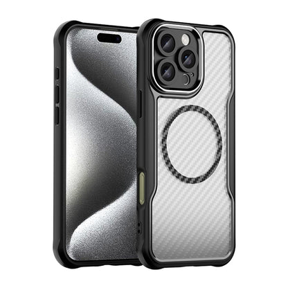 For iPhone 16 Pro Max Carbon Fiber Texture MagSafe Translucent Phone Case(Black) - iPhone 16 Pro Max Cases by PMC Jewellery | Online Shopping South Africa | PMC Jewellery | Buy Now Pay Later Mobicred