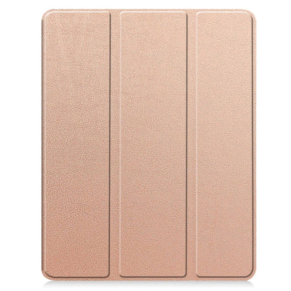 For iPad Pro 13 2024 Custer TPU Pure Color 3-Fold Holder Smart Leather Tablet Case with Pen Tray(Rose Gold) - iPad Pro 13 2024 Cases by PMC Jewellery | Online Shopping South Africa | PMC Jewellery | Buy Now Pay Later Mobicred