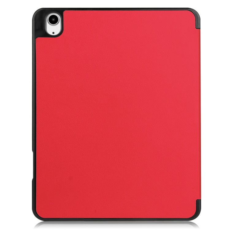 For iPad Air 13 2024 Custer TPU Pure Color 3-Fold Holder Smart Leather Tablet Case with Pen Tray(Red) - iPad Air 13 2024 Cases by PMC Jewellery | Online Shopping South Africa | PMC Jewellery | Buy Now Pay Later Mobicred