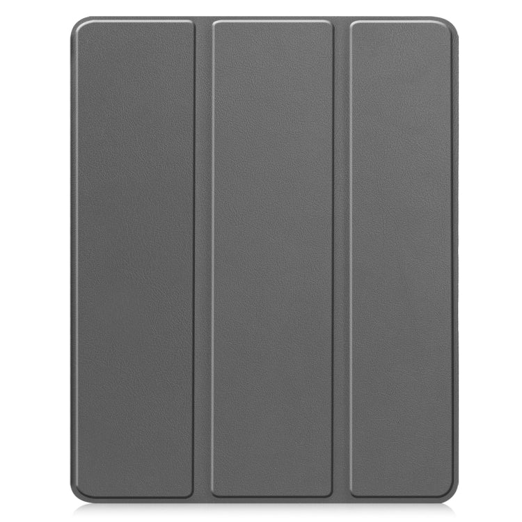 For iPad Air 13 2024 Custer TPU Pure Color 3-Fold Holder Smart Leather Tablet Case with Pen Tray(Grey) - iPad Air 13 2024 Cases by PMC Jewellery | Online Shopping South Africa | PMC Jewellery | Buy Now Pay Later Mobicred