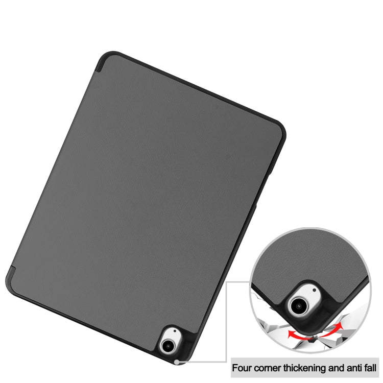 For iPad Air 13 2024 Custer TPU Pure Color 3-Fold Holder Smart Leather Tablet Case with Pen Tray(Grey) - iPad Air 13 2024 Cases by PMC Jewellery | Online Shopping South Africa | PMC Jewellery | Buy Now Pay Later Mobicred