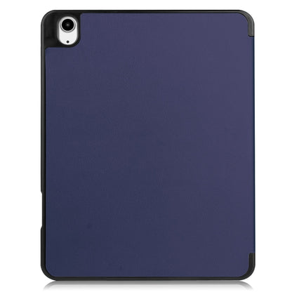 For iPad Air 13 2024 Custer TPU Pure Color 3-Fold Holder Smart Leather Tablet Case with Pen Tray(Dark Blue) - iPad Air 13 2024 Cases by PMC Jewellery | Online Shopping South Africa | PMC Jewellery | Buy Now Pay Later Mobicred