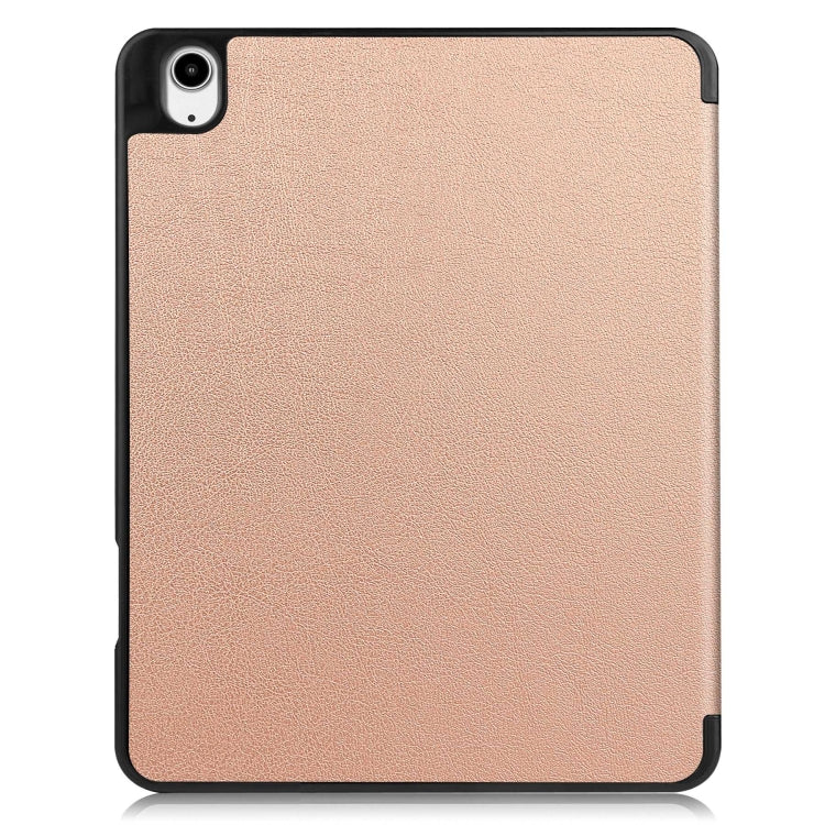 For iPad Air 13 2024 Custer TPU Pure Color 3-Fold Holder Smart Leather Tablet Case with Pen Tray(Rose Gold) - iPad Air 13 2024 Cases by PMC Jewellery | Online Shopping South Africa | PMC Jewellery | Buy Now Pay Later Mobicred