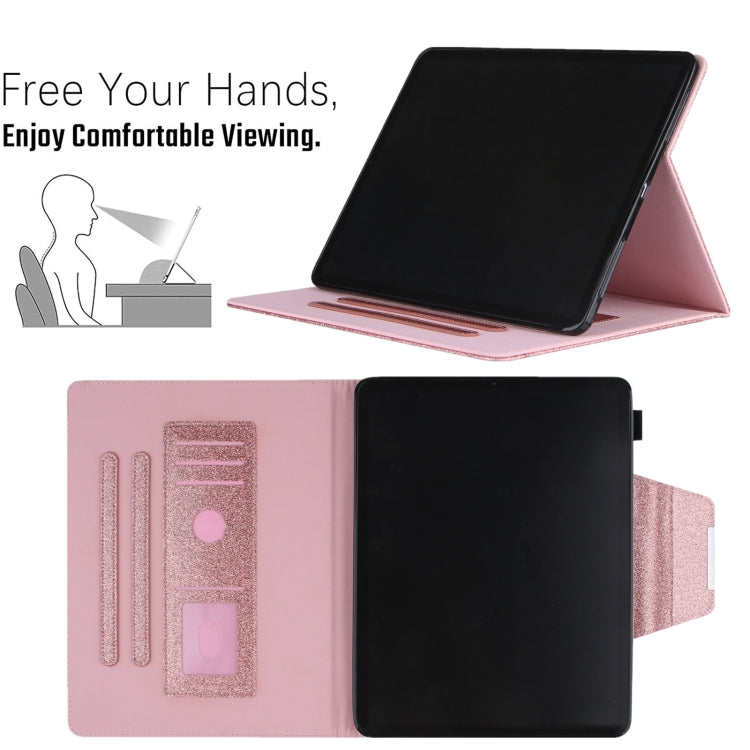 For iPad Pro 13 2024 Glitter Metal Buckle Leather Smart Tablet Case(Rose Gold) - iPad Pro 13 2024 Cases by PMC Jewellery | Online Shopping South Africa | PMC Jewellery | Buy Now Pay Later Mobicred