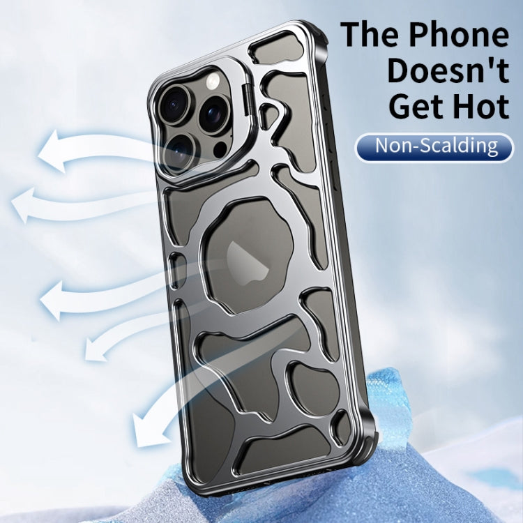 For iPhone 16 Auspicious Cloud Series MagSafe Metal Phone Case with Bracket(Grey) - iPhone 16 Cases by PMC Jewellery | Online Shopping South Africa | PMC Jewellery | Buy Now Pay Later Mobicred