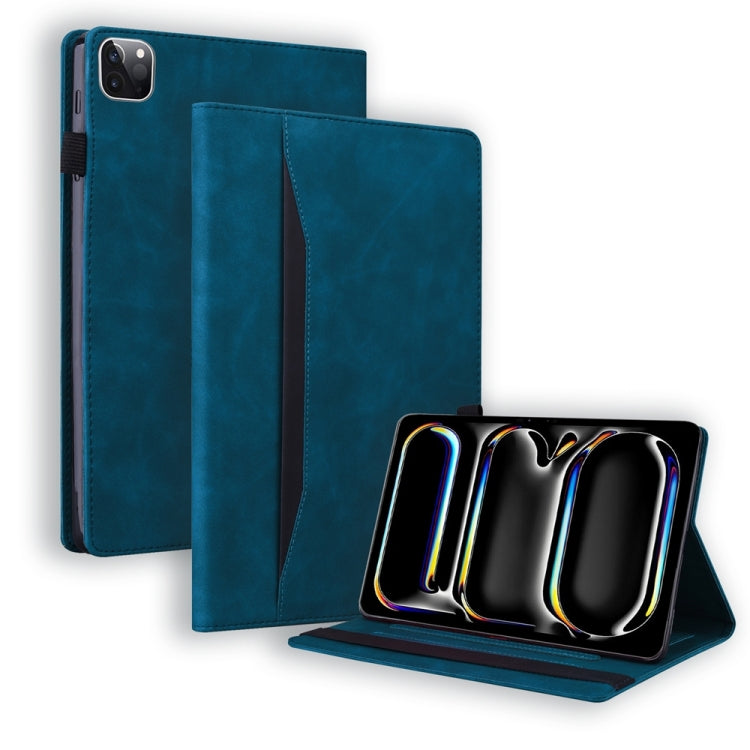 For iPad Pro 13 2024 Splicing Shockproof Leather Tablet Case(Blue) - iPad Pro 13 2024 Cases by PMC TechLife | Online Shopping South Africa | PMC TechLife | Buy Now Pay Later Mobicred