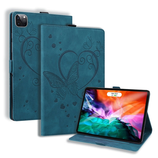 For iPad Pro 13 2024 Love Butterfly Embossed Leather Tablet Case(Blue) - iPad Pro 13 2024 Cases by PMC Jewellery | Online Shopping South Africa | PMC Jewellery | Buy Now Pay Later Mobicred