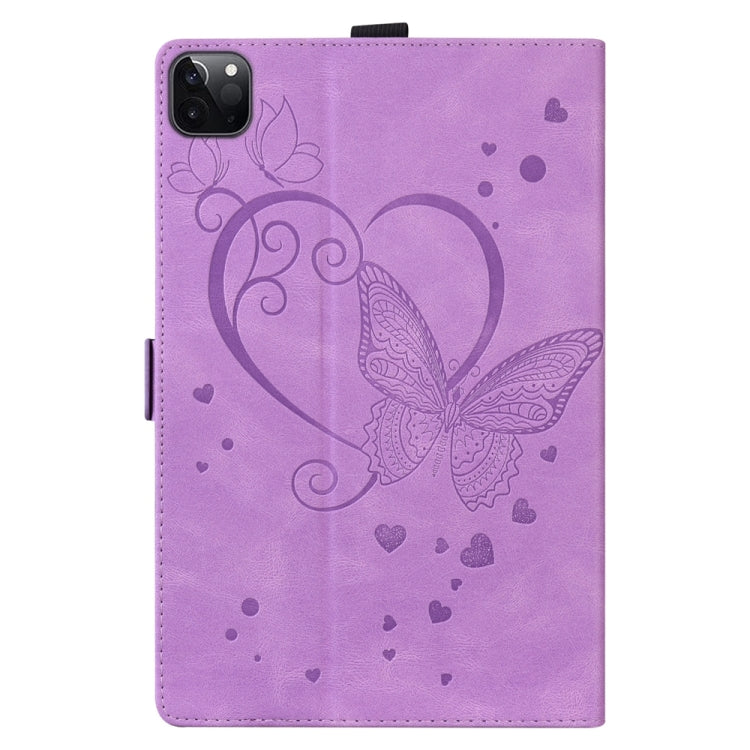 For iPad Pro 13 2024 Love Butterfly Embossed Leather Tablet Case(Purple) - iPad Pro 13 2024 Cases by PMC Jewellery | Online Shopping South Africa | PMC Jewellery | Buy Now Pay Later Mobicred