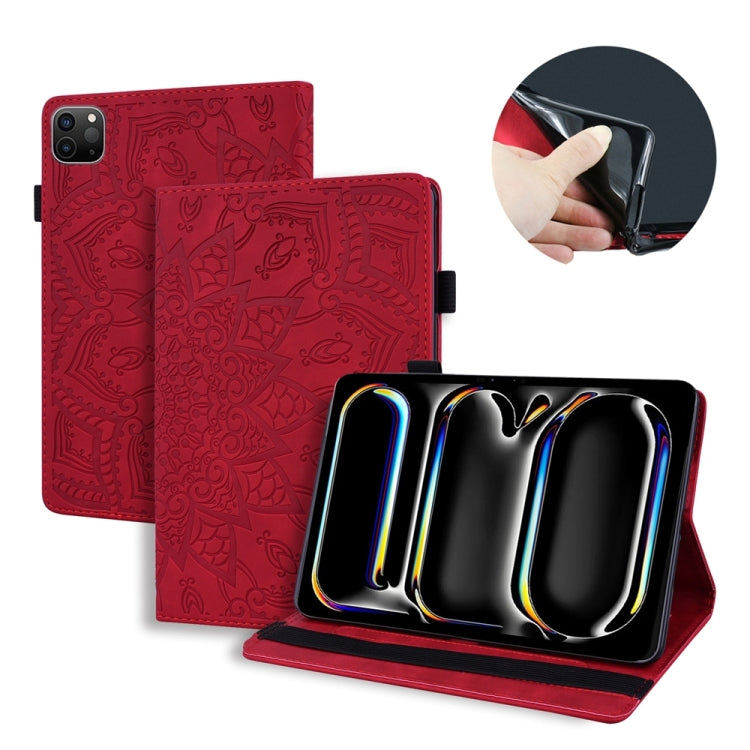 For iPad Pro 13 2024 Calf Texture Embossed Leather Tablet Case(Red) - iPad Pro 13 2024 Cases by PMC TechLife | Online Shopping South Africa | PMC TechLife | Buy Now Pay Later Mobicred