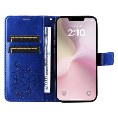 For iPhone SE 2024 3D Butterfly Embossed Pattern Flip Leather Phone Case(Blue) - More iPhone Cases by PMC Jewellery | Online Shopping South Africa | PMC Jewellery | Buy Now Pay Later Mobicred