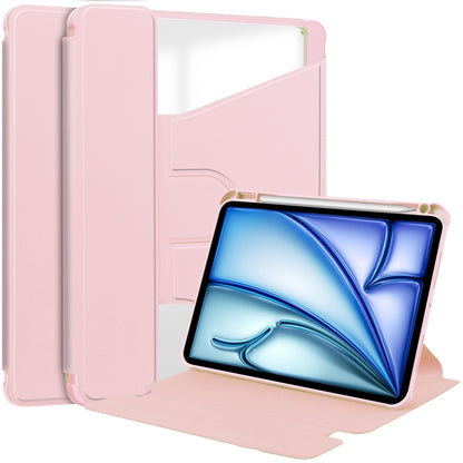 For iPad Air 13 2025 / 2024 Transparent Rotation Smart Leather Tablet Case(Pink) - iPad Air 13 2025 / 2024 Cases by PMC Jewellery | Online Shopping South Africa | PMC Jewellery | Buy Now Pay Later Mobicred