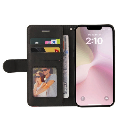 For iPhone SE 2024 Dual-color Splicing Flip Leather Phone Case(Black) - More iPhone Cases by PMC Jewellery | Online Shopping South Africa | PMC Jewellery | Buy Now Pay Later Mobicred