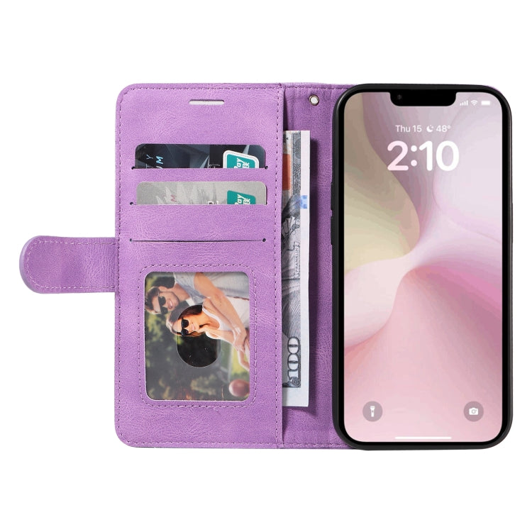 For iPhone SE 2024 Dual-color Splicing Flip Leather Phone Case(Purple) - More iPhone Cases by PMC Jewellery | Online Shopping South Africa | PMC Jewellery | Buy Now Pay Later Mobicred